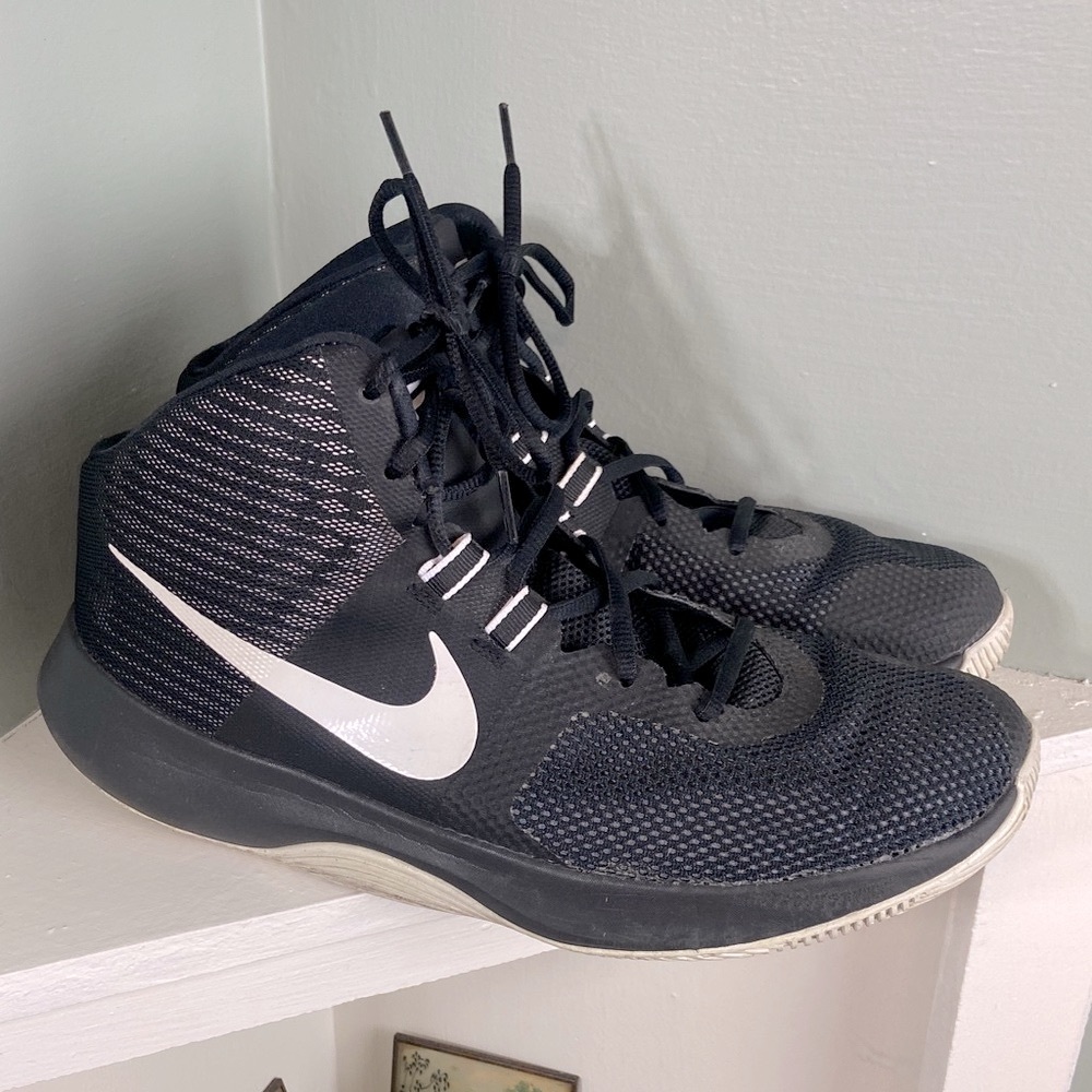 Nike Air Precision Men's 12 Black Basketball Sneakers Shoes high tops 898455-001